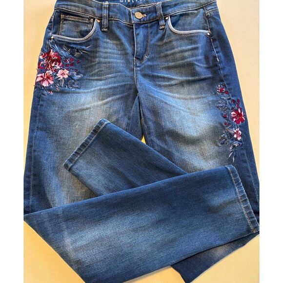 White House Black Market Denim - White House Black Market the Girlfriend Embroidered Flower Jeans Sz 0